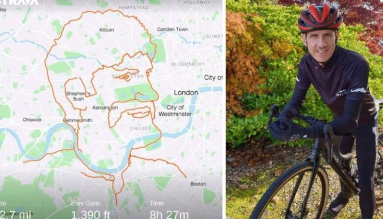 53-vjeçari bën 120 km me biçikletë për të krijuar imazhin e një burri në hartë