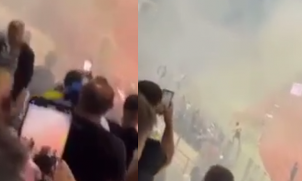 Momenti kur “Dardanët” u sulmuan me fishekzjarrë nga tifozët grekë (VIDEO)