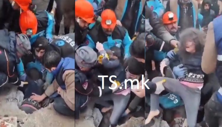 Mrekulli: Vajza e vogël nxirret e gjallë pas 12 orësh nën rrënojat e tërmetit shkatërues në Turqi (VIDEO)